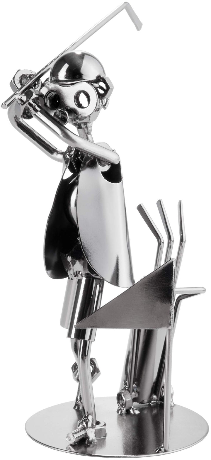 BRUBAKER Schraubenmännchen Golfer - Handarbeit Eisenfigur Metallmännchen Golf - Metallfigur Geschenk
