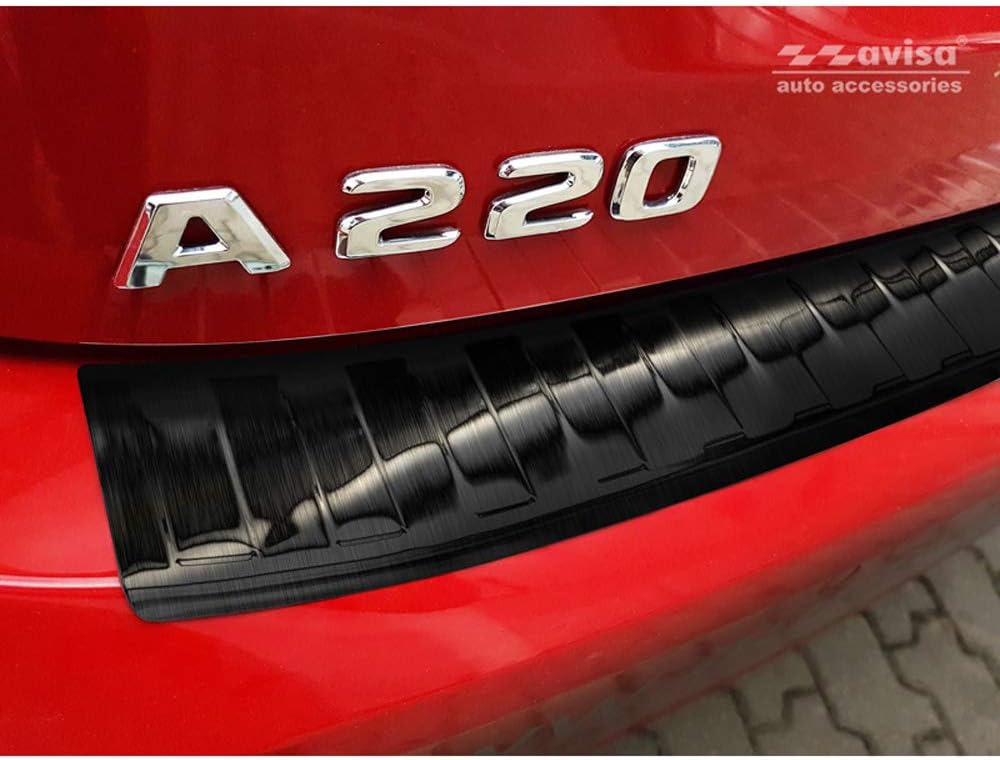 Schwarz Edelstahl Heckstossstangenschutz kompatibel mit Mercedes A-Klasse W177 HB 2018- inkl. AMG &