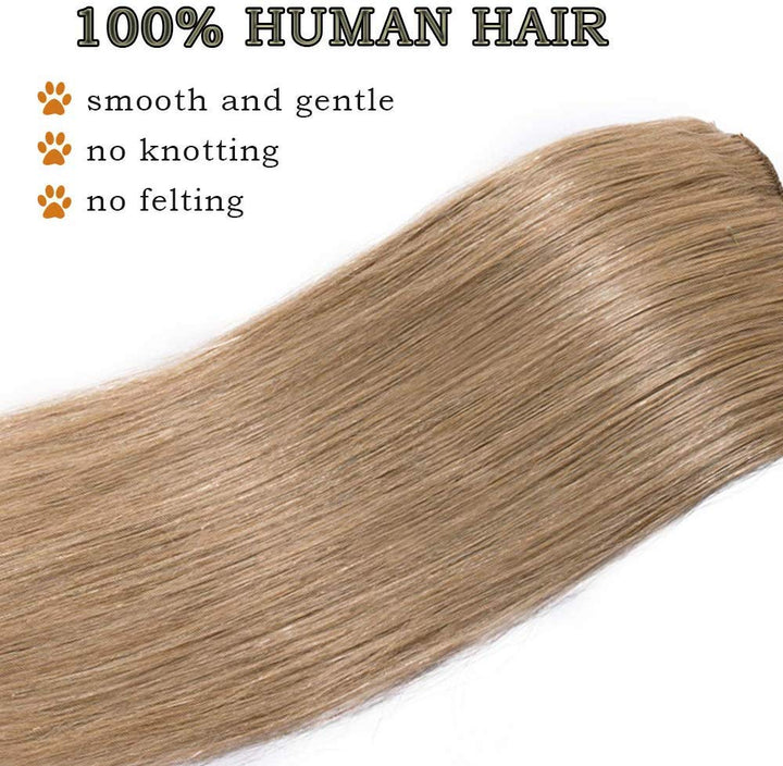 SEGO Clip in Haarverlängerung Echthaar 8 Tressen dünn Extensions 100% Remy Human Haar Haarteil günst
