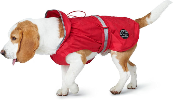 HUNTER Hunde-Regenmantel UPPSALA RAIN, Farbe: rot, wind- & wasserfest, anpassbarer Bauchgurt, reflek
