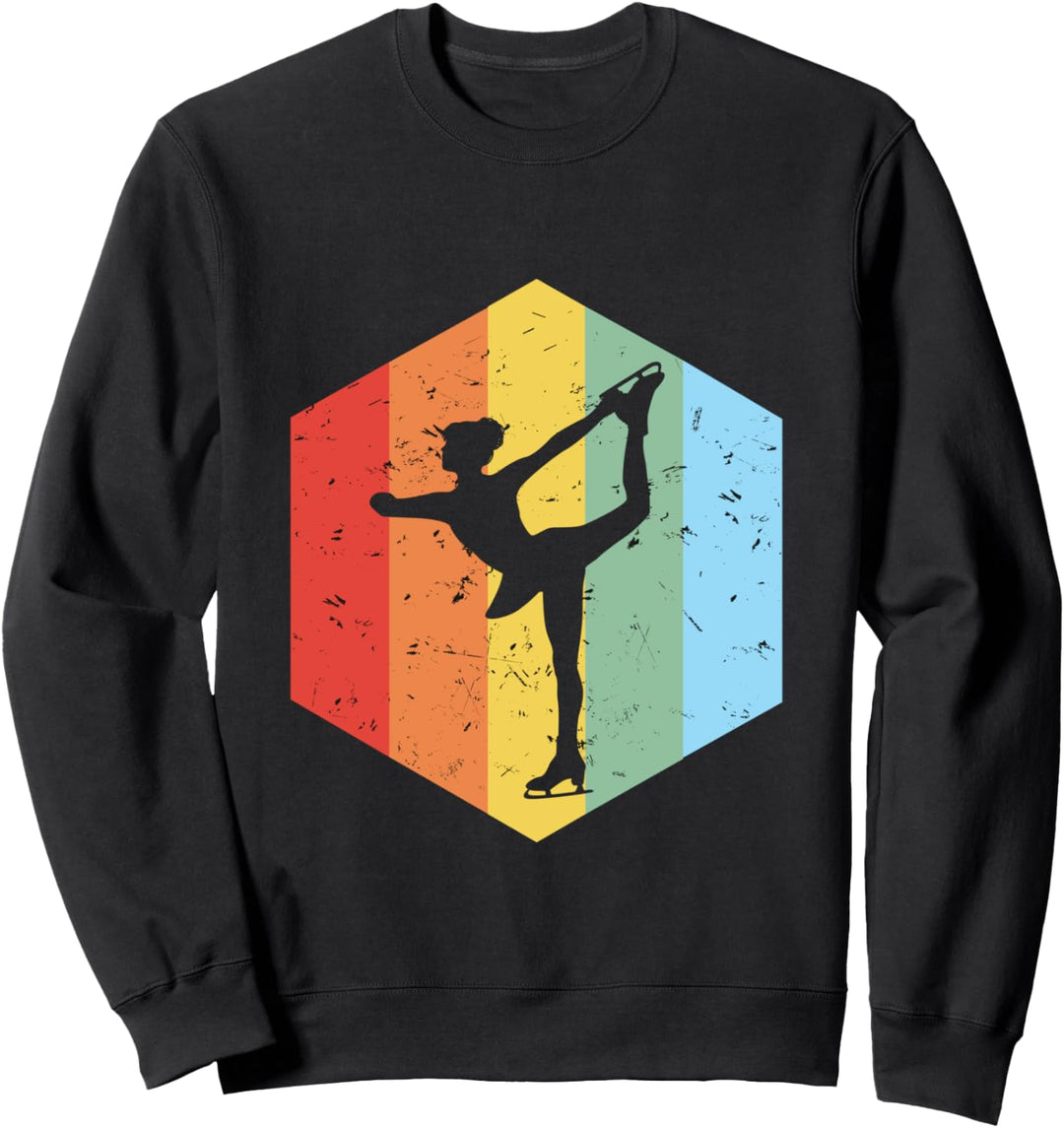 Vintage Retro Hexagon Ice Skating Skaters Gift Sweatshirt