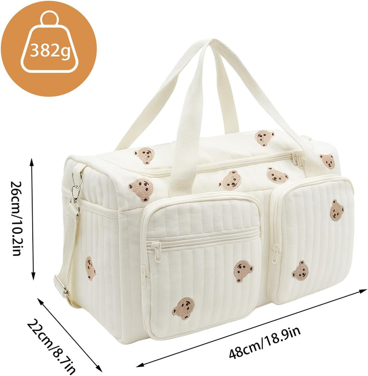 Grosse Wickeltaschen Kliniktasche Geburt 48 × 22 × 26 cm, Baby Wickeltasche, Mommy Bag aus Baumwolle