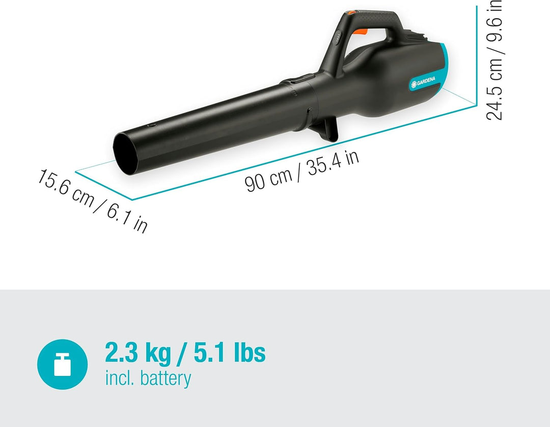 Gardena PowerJet 18V P4A Ready-to-Use Set: leistungsstarke Akku-Bläser für effektives und schnelles