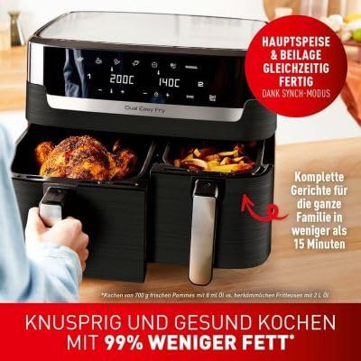 Tefal® EY901N10 Dual Easy Fry Heissluftfritteuse schwarz
