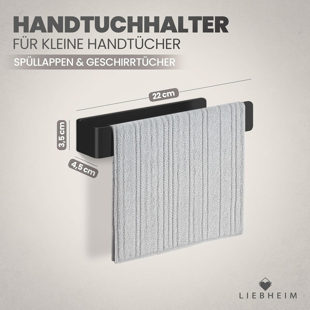 Handtuchhalter Ohne Bohren - Handtuchhalter Wand - Handtuchhalter Edelstahl schwarz - Handtuchhalter