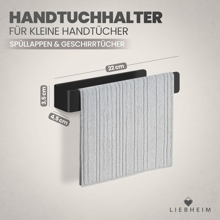 Handtuchhalter Ohne Bohren - Handtuchhalter Wand - Handtuchhalter Edelstahl schwarz - Handtuchhalter