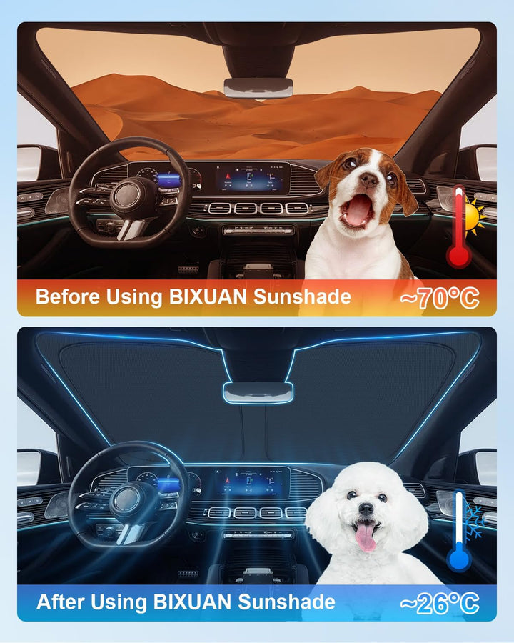 BIXUAN Frontscheiben-Sonnenschutz kompatibel mit Mercedes Benz GLE W167 2020-2026 Auto Sonnenschutz