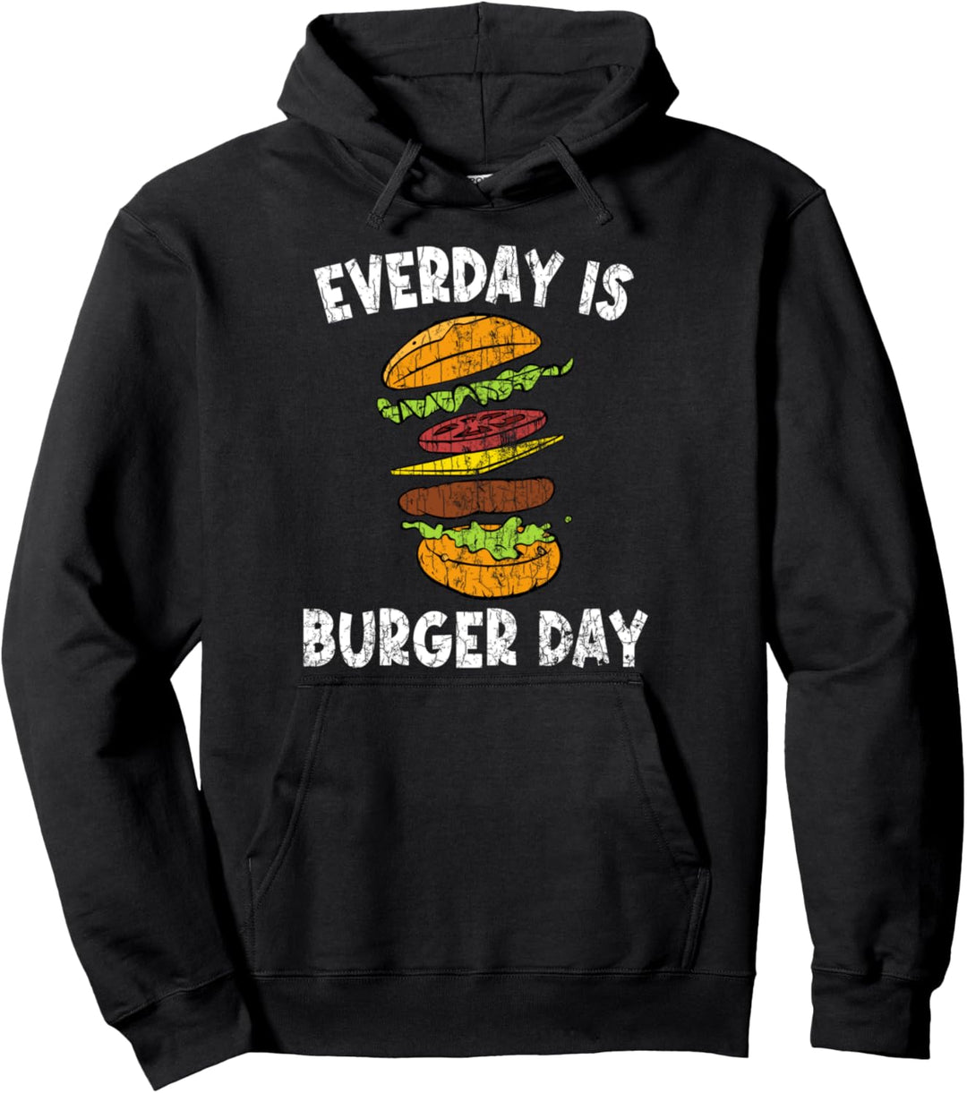 Cheese On Burger Day Fun Hamburger Lover Grafik Pullover Hoodie