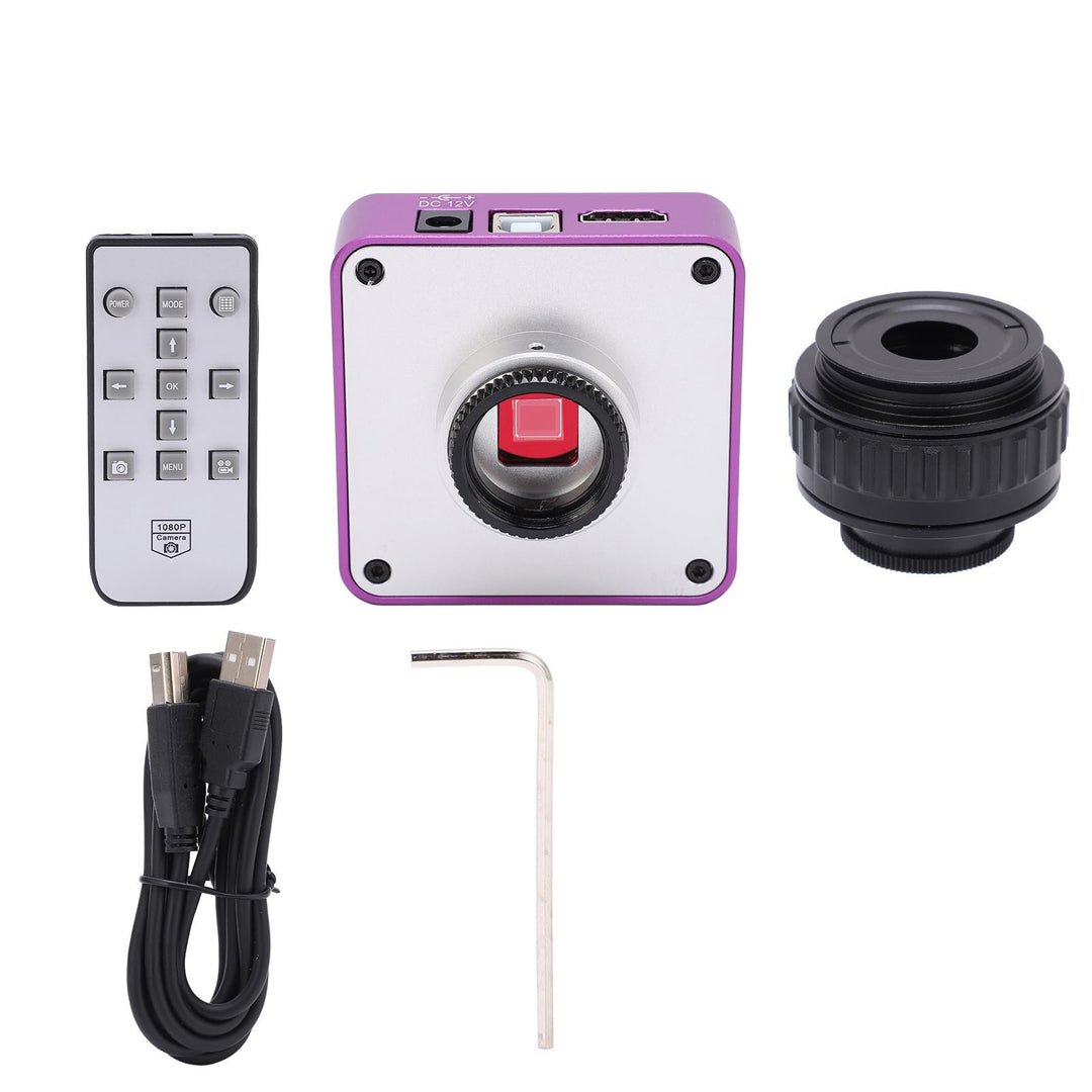 Eujgoov 51MP Mikroskopkamera C-Mount Kamera für Trinokulares Stereomikroskop AC100‑240V (EU Plug)