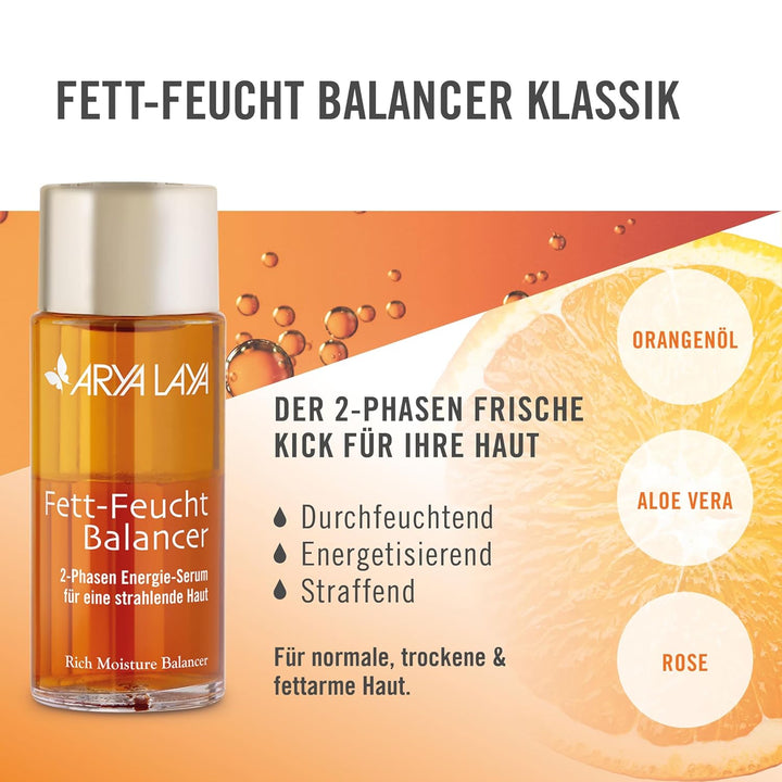 ARYA LAYA Fett-Feucht Balancer Klassik: 2-Phasen Energie-Serum für strahlenden Teint, für alle Hautt