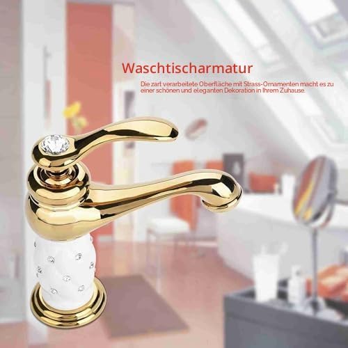 Wasserhahn Messing mit Diamant Heisses Kaltes Wasserhahn Waschbecken Ersatzteil für Badezimmer Küche