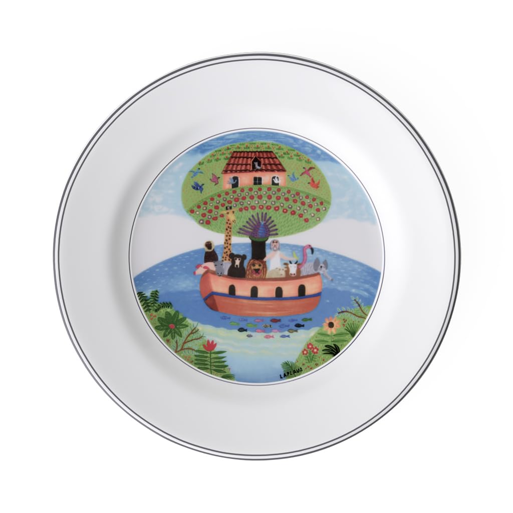 Villeroy und Boch Design Naif Frühstücksteller Arche Noah, Premium Porzellan Frühstücksteller 21 cm