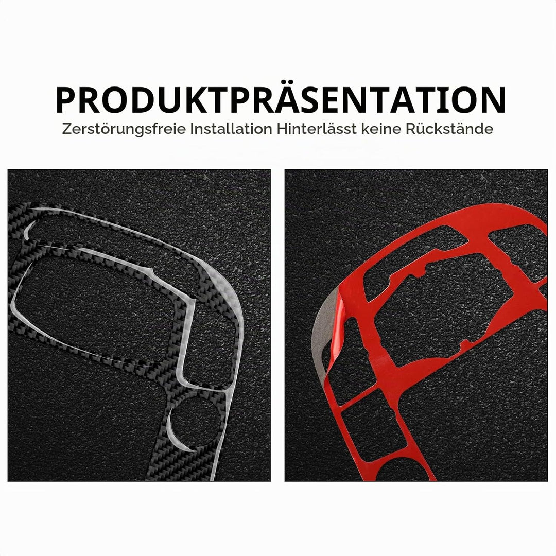 Auto Kohlefaser Schaltknauf Schalthebel Cover Trim Kompatibel mit Audi A4 B8 A5 S4 S5 Q5 RS4 RS5 Zub