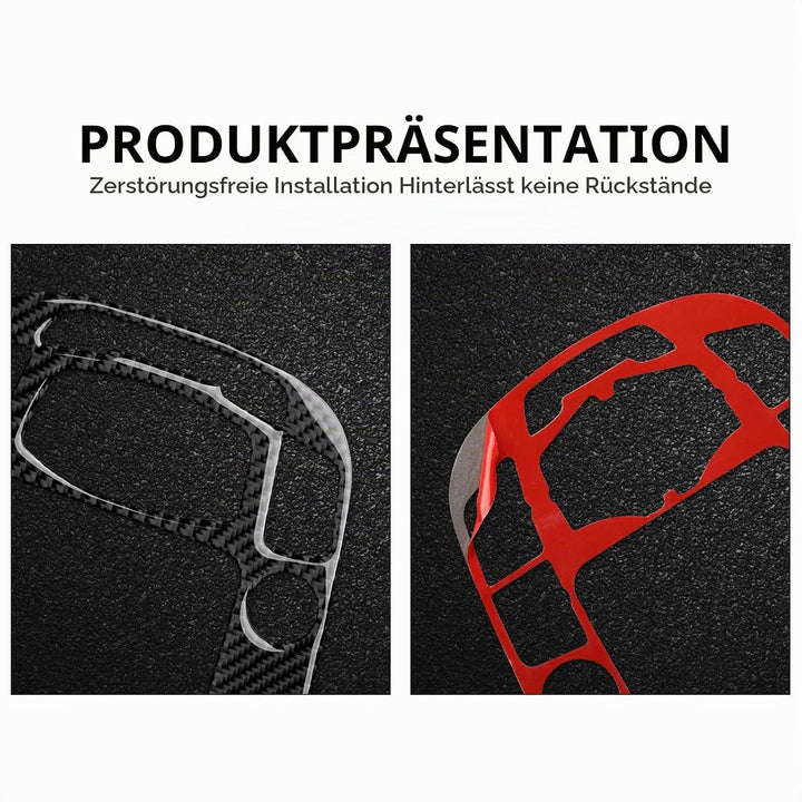 Auto Kohlefaser Schaltknauf Schalthebel Cover Trim Kompatibel mit Audi A4 B8 A5 S4 S5 Q5 RS4 RS5 Zub