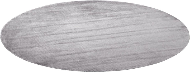 Teppich Viskose helles Grau rund 140 cm einfarbig handgewebt Kurzflor Gesi II