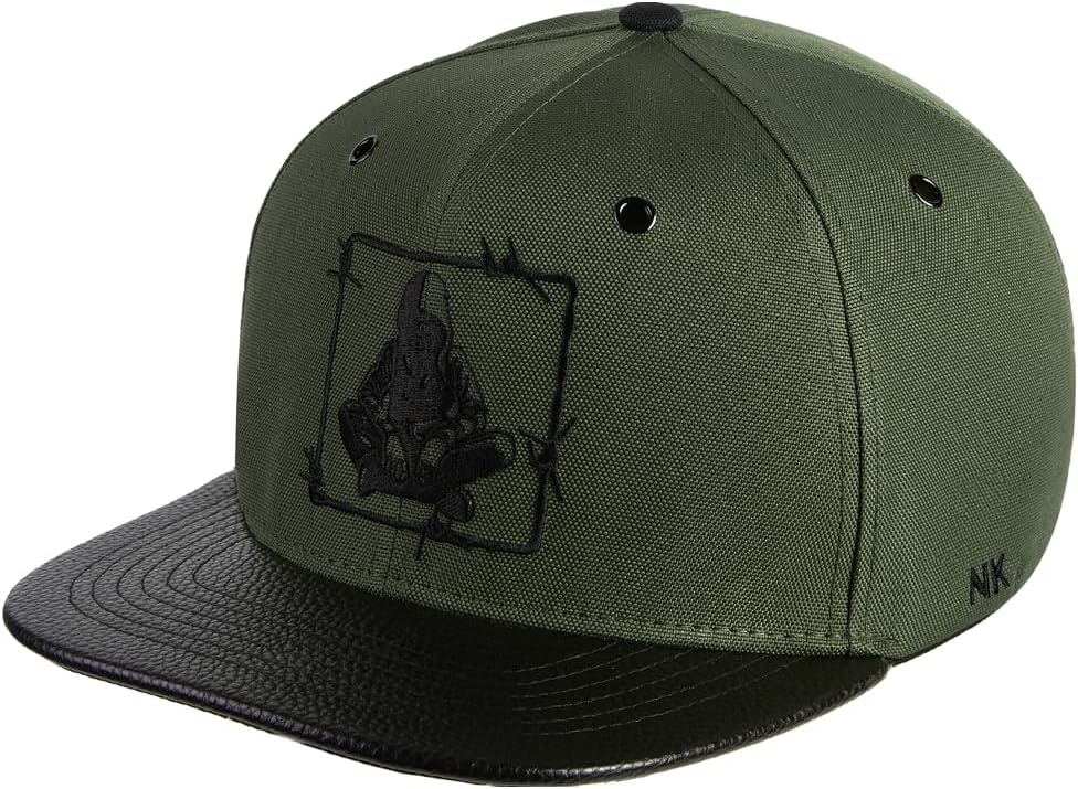 Nebelkind Snapback Cap Schwarz Grün Barbed Wire Stacheldraht Grössenverstellbar Unisex One Size