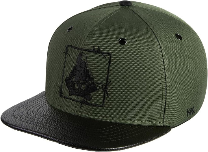 Nebelkind Snapback Cap Schwarz Grün Barbed Wire Stacheldraht Grössenverstellbar Unisex One Size