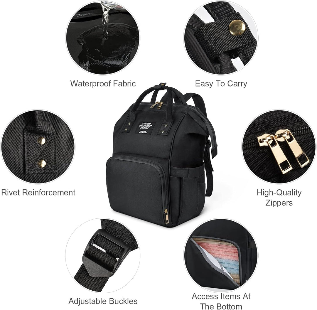 Vicloon Wickeltasche Rucksack mit Babyflaschentasche, Baby Wickelrucksack Wickeltasche, Multifunktio