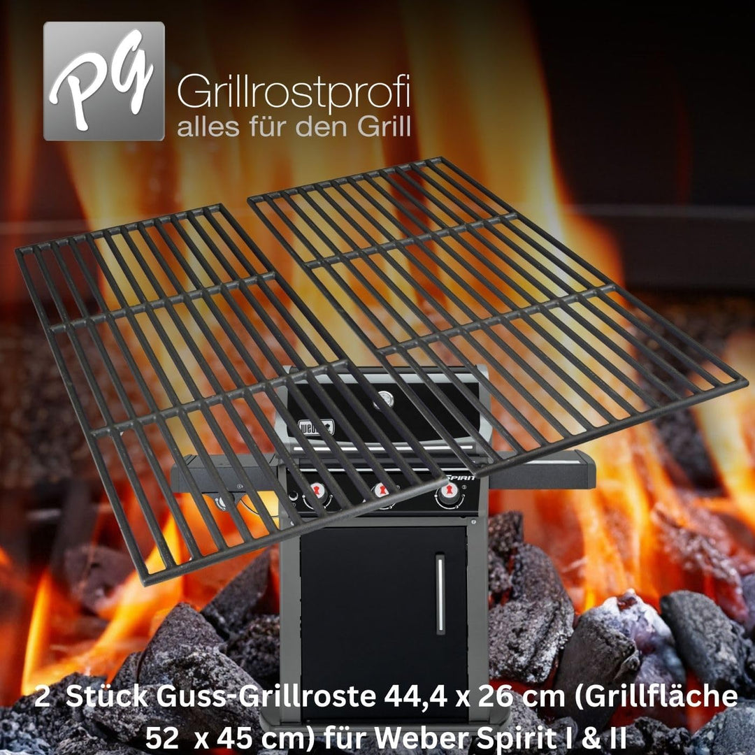Grillrostprofi 44,4 x 26cm Grillrost Gusseisen/Gusseisen für Weber Spirit I & II E210, E220, S210, S