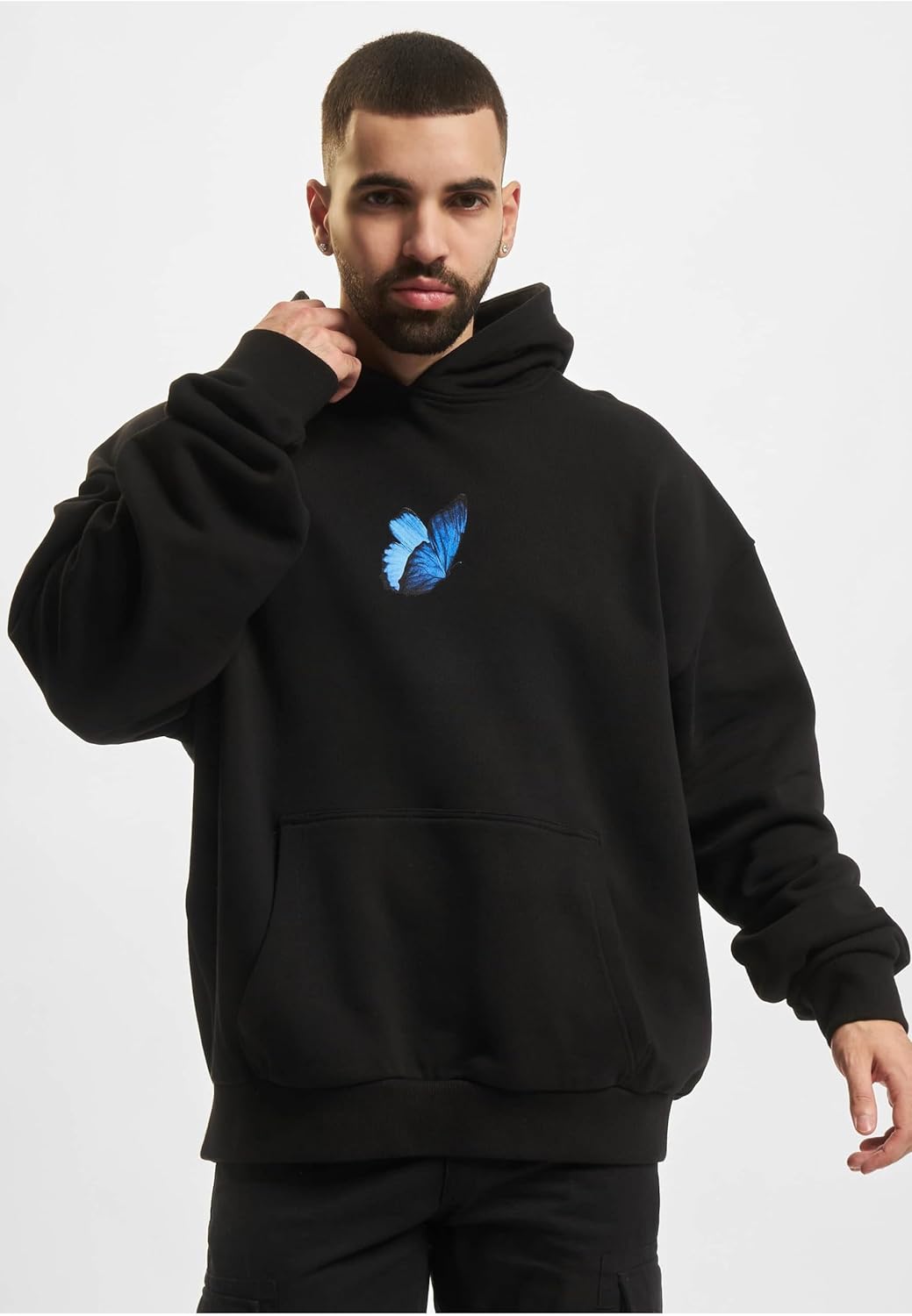 Mister Tee Herren Le Papillon Heavy Oversize Hoody XS Schwarz, XS Schwarz