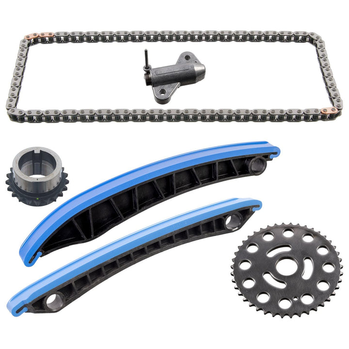 febi bilstein 106357 Steuerkettensatz für Nockenwelle, mit Gleitschienen und Kettenspanner, 1 Stück