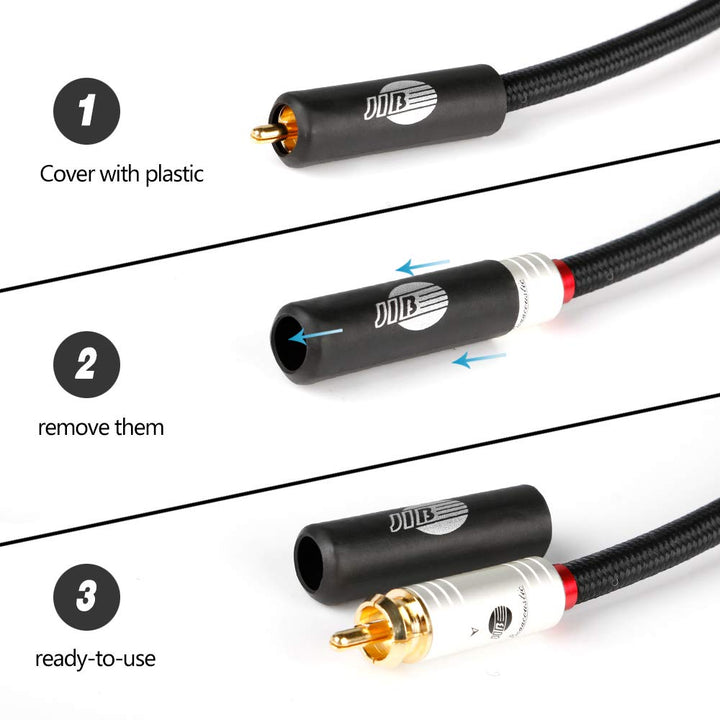 BOAACOUSTIC JIB 4N OFC HiFi Aduio Kabel RCA zu RCA Cinch zu Cinch Subwoofer Kabel 5m 5m Blackberry s