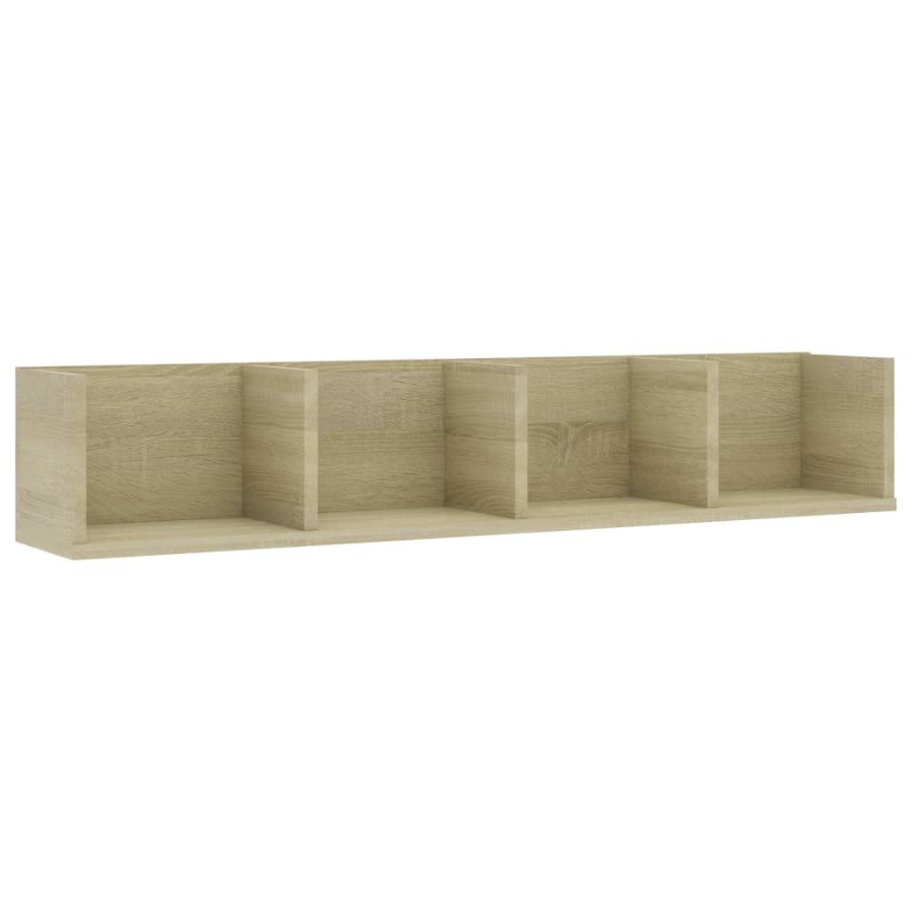 vidaXL CD Wandregal 4 Fächer Wandboard DVD Regal Aufbewahrung Hängeregal Bücherregal Medienregal Dek