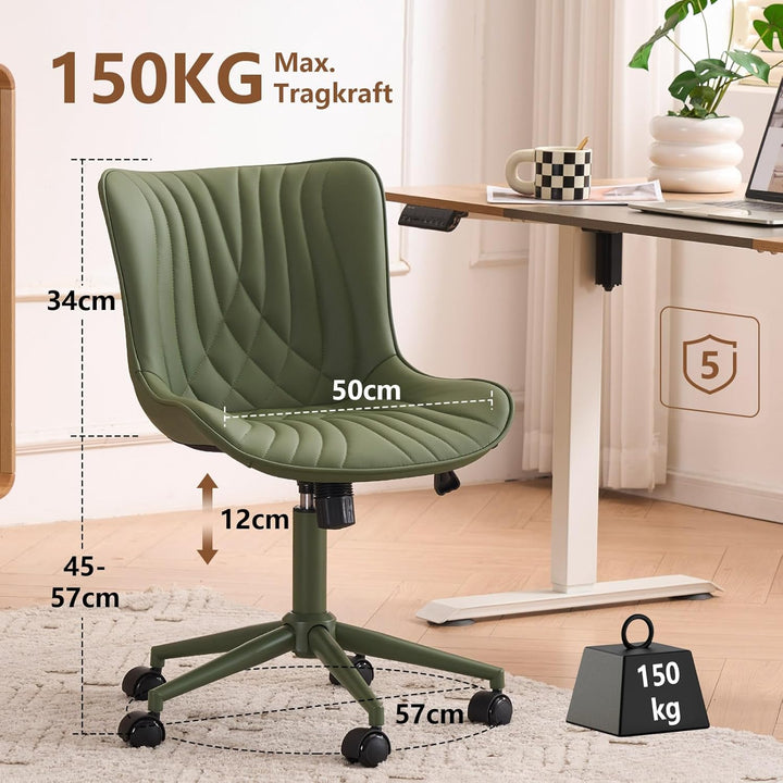 YOUTASTE Bürostuhl Ergonomischer im Fischschwanz-Design, Schreibtischstuhl Drehstuhl mit Rollen, Höh