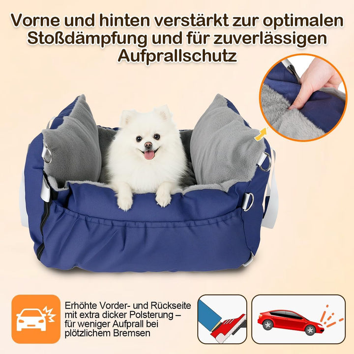 3-in-1 Hundesitz fürs Auto &amp; Reisebett für kleine Hunde – Tragbarer Autositz mit erweiterbarer Liege