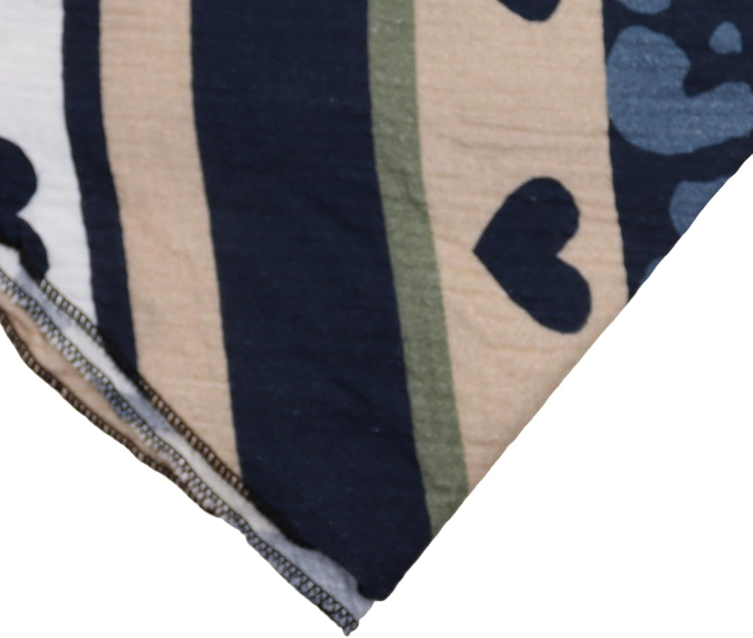 Damen Musselin Halstuch Made in Italy mit Leo Love Herz– Leichtes Dreieckstuch für Frühling &amp; Sommer