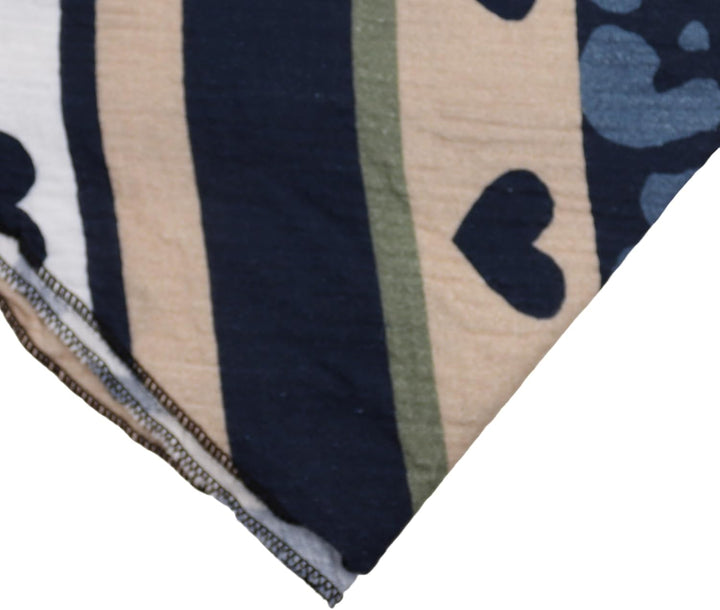 Damen Musselin Halstuch Made in Italy mit Leo Love Herz– Leichtes Dreieckstuch für Frühling &amp; Sommer