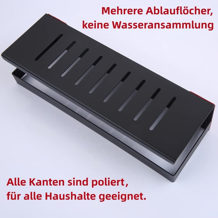 Duschablage Ohne Bohren Mattschwarz, Duschregal Wandmontage Badregal Duschkorb Edelstahl SUS304 Bade