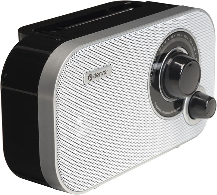 Denver TR-51 UKW-Radio mit analogem Tuning, Weiss, Weiss