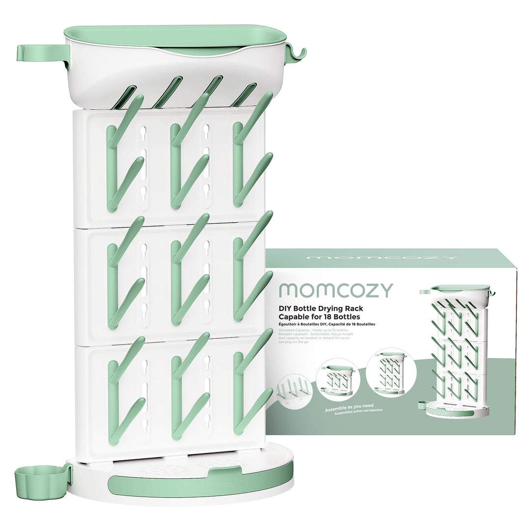 Momcozy Premium Babyflaschen Trockenständer – Vertikaler Flaschenhalter für 18 Flaschen &amp; Stillzubeh