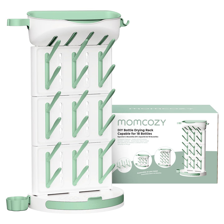 Momcozy Premium Babyflaschen Trockenständer – Vertikaler Flaschenhalter für 18 Flaschen &amp; Stillzubeh