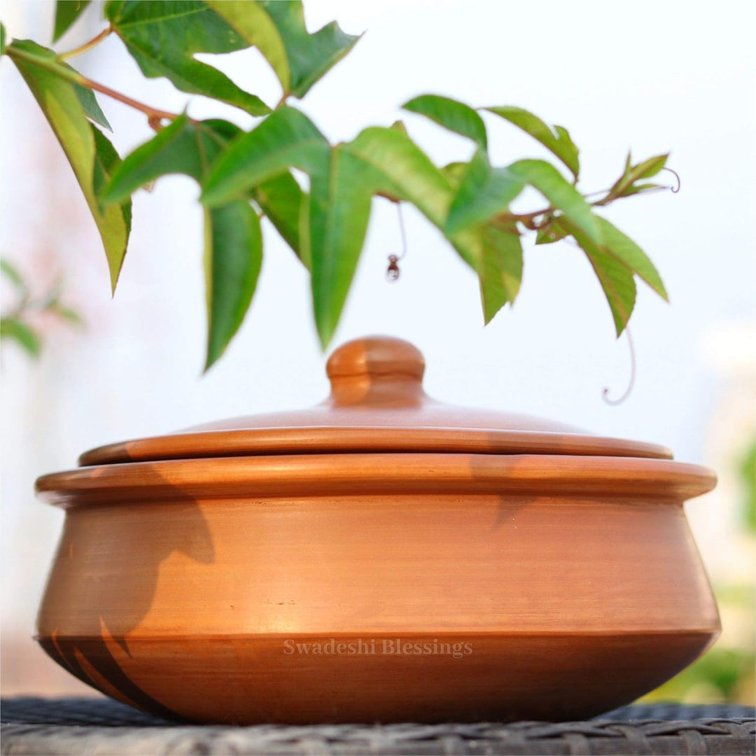 Swadeshi Blessings Exclusive Range Unglasierter Ton Handi/Earthen Kadai/Tontopf zum Kochen und Servi