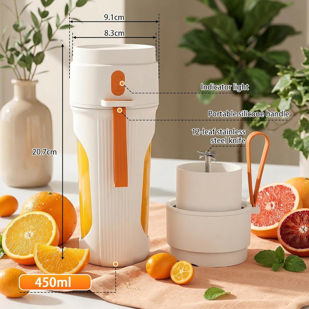 450ml Tragbarer Mixer für Smoothie,Leistungsstarker Mini Standmixer,Auslaufsicherer Deckel,Type-C La