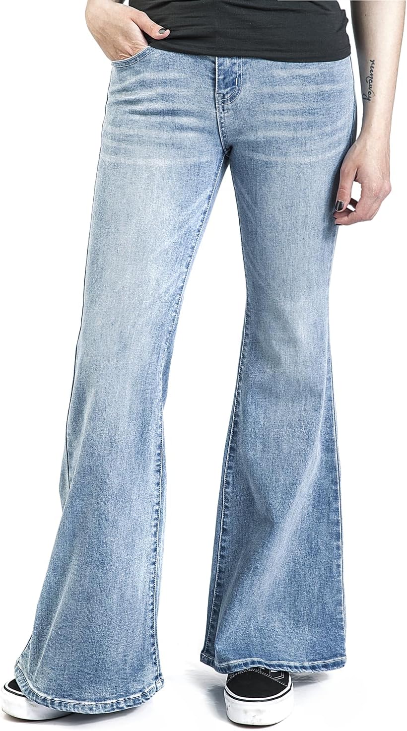 RED by EMP Damen hellblaue Jeans mit Schlag S Blau, S Blau