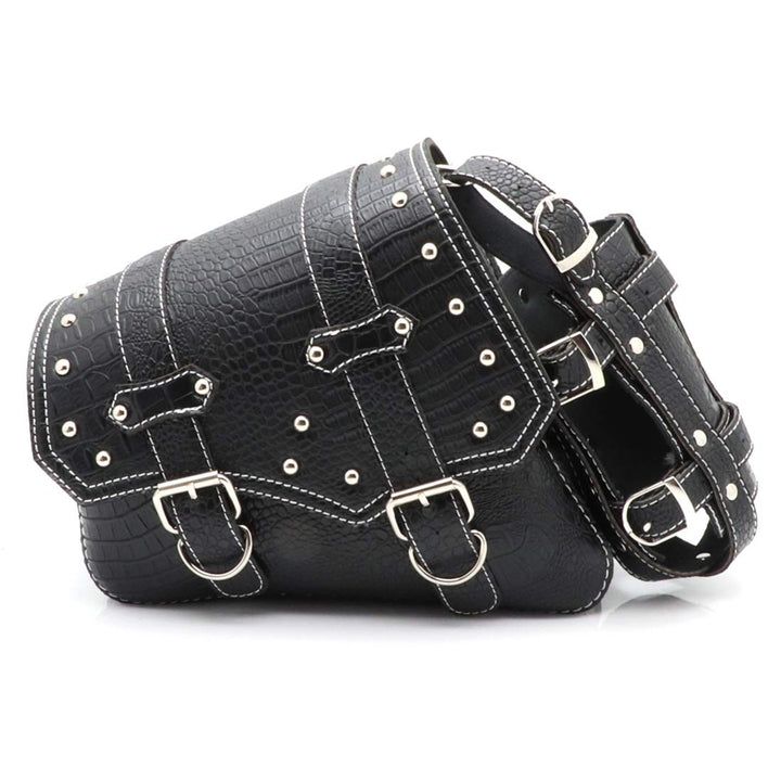 Motorrad Satteltaschen Leder PU wasserdichte Motorrad Side Gepäck Werkzeugtasche - Schwarz (Linke Se