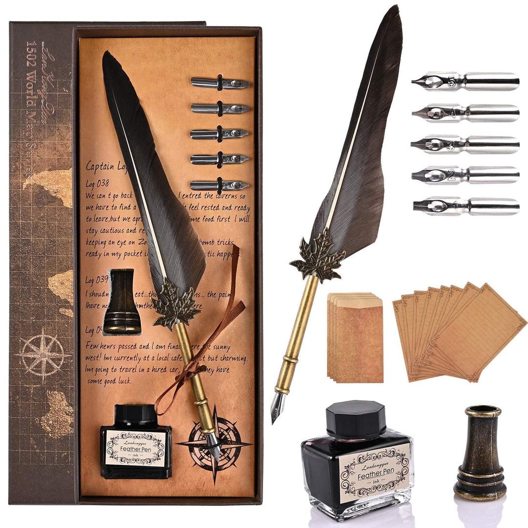 Schreibfeder Kalligraphie Feder, Handgemachte Dip Pen, Vintage Federkiel Dip Quill Pen Writing Ink S