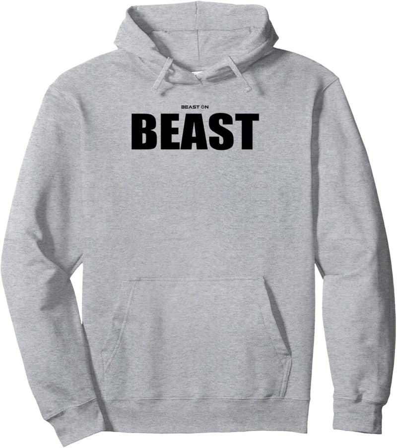 Beast ON Fitness Training Gym Motivation Sprüche weisses Pullover Hoodie