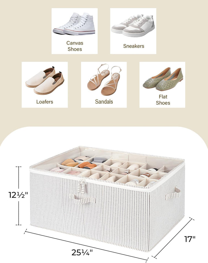 StorageWorks Schuh Organizer für Schrank, grosse Schuhaufbewahrung platzsparend für bis zu 24 Paar,