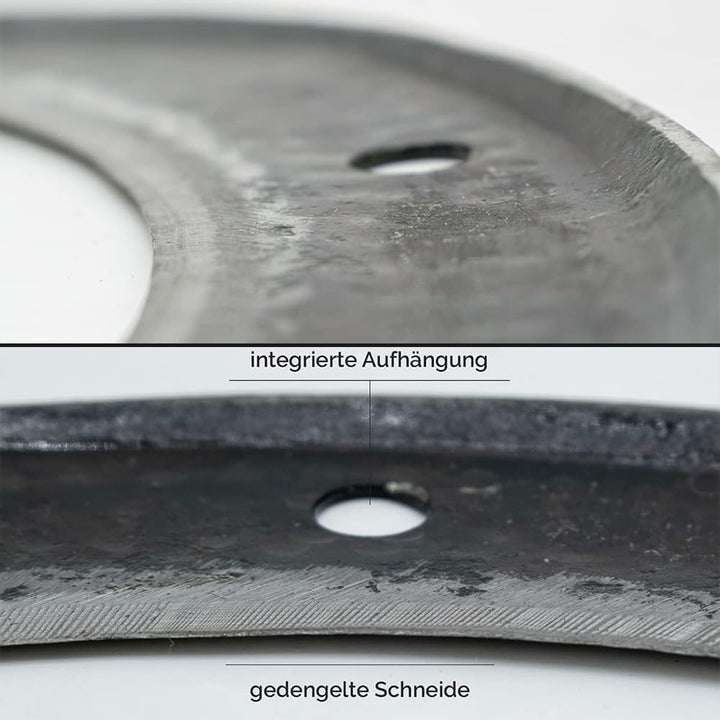 Mondsichel/Blattsichel/Sense inkl. gratis Schleifstein - mit Holzstiel - für Rechtshänder 12 cm Buch