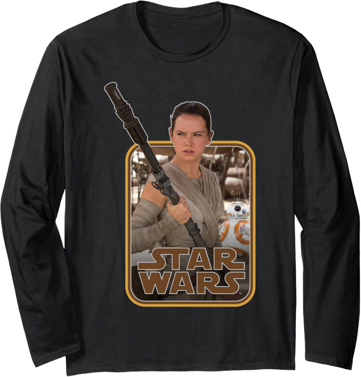 Star Wars The Force Awakens Rey And BB-8 Langarmshirt