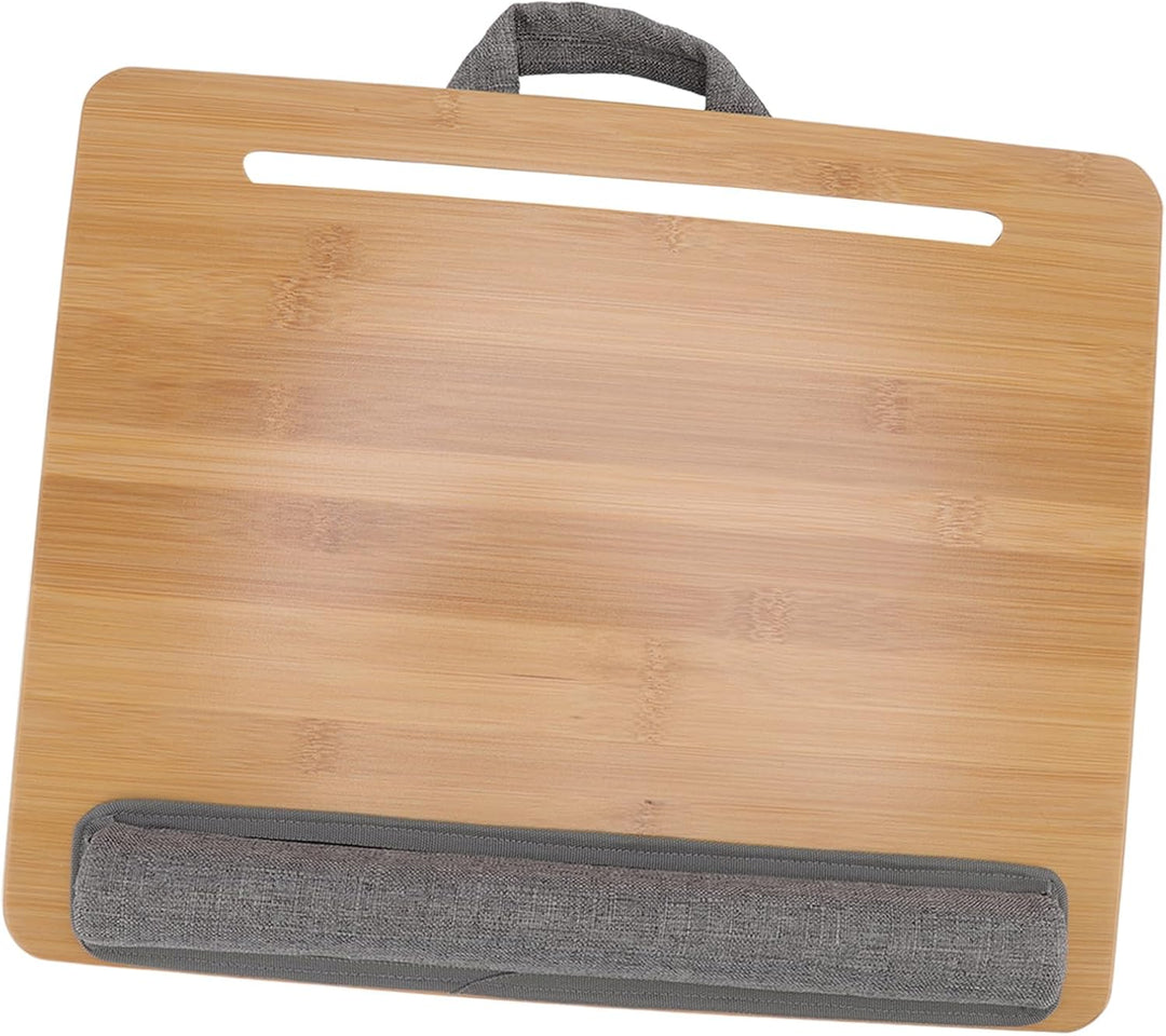 Haofy Laptop Schreibtisch, 42 X 34 cm Bambusplatte mit Kissen und Handgelenkauflage, Schossständer f