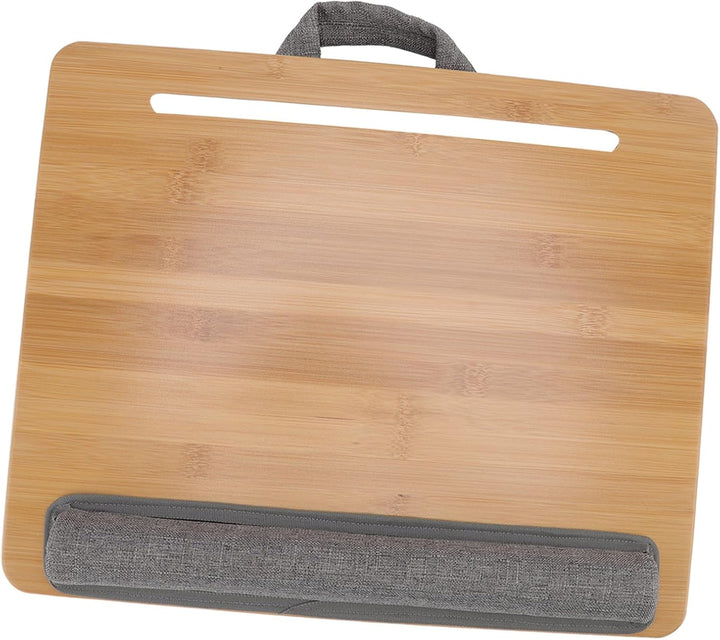 Haofy Laptop Schreibtisch, 42 X 34 cm Bambusplatte mit Kissen und Handgelenkauflage, Schossständer f