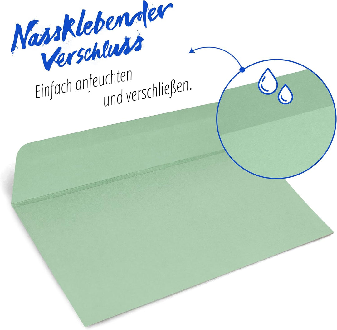 Japun – Briefumschläge (100 Stück) aus Papier, Kuvert, Umschlag ohne Fenster - DIN lang - 220 x 110