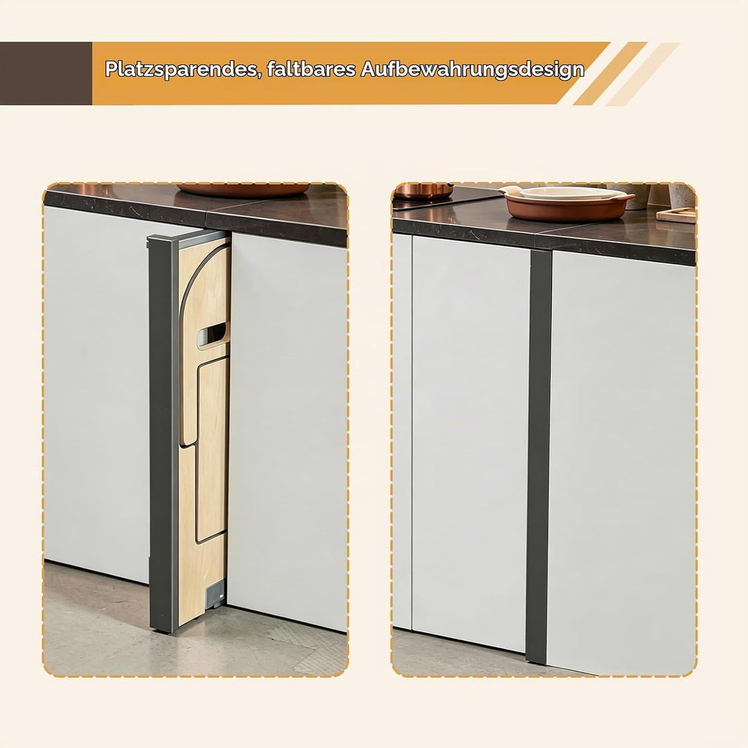 Klappbarer Tritthocker für Erwachsene, zusammenklappbarer Tritthocker aus Holz für die Küche, 200 kg
