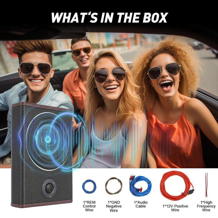 8 Zoll 600W Auto Active subwoofer Verstärkte Slim Underseat Car Bass Box Audio Verstärker,mit Lautsp