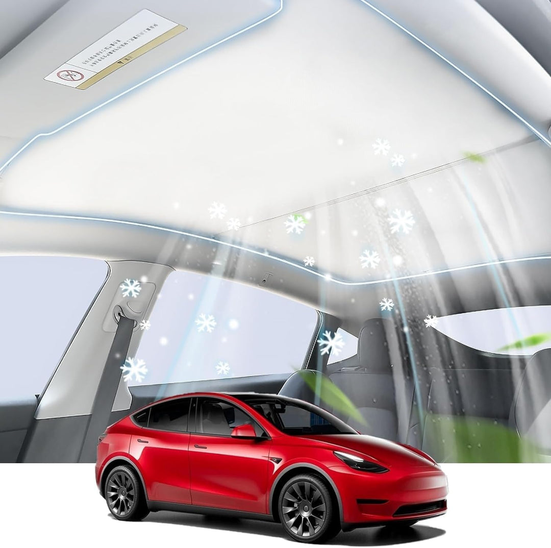 Tesla 2023-2021 Model Y Sonnenblenden für Glasdach, Auto Schiebedach Glas Schatten faltbar Sonnensch